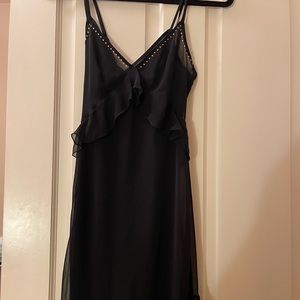 Black Victoria’s Secret slip dress with silk layer and chiffon layer. Size XS